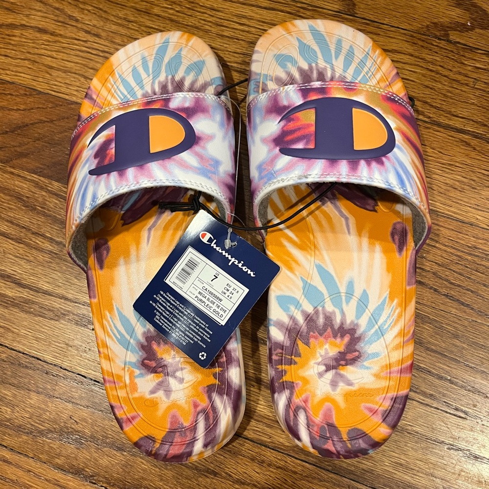 Brand New With Tags Champion Tie Dye Slides